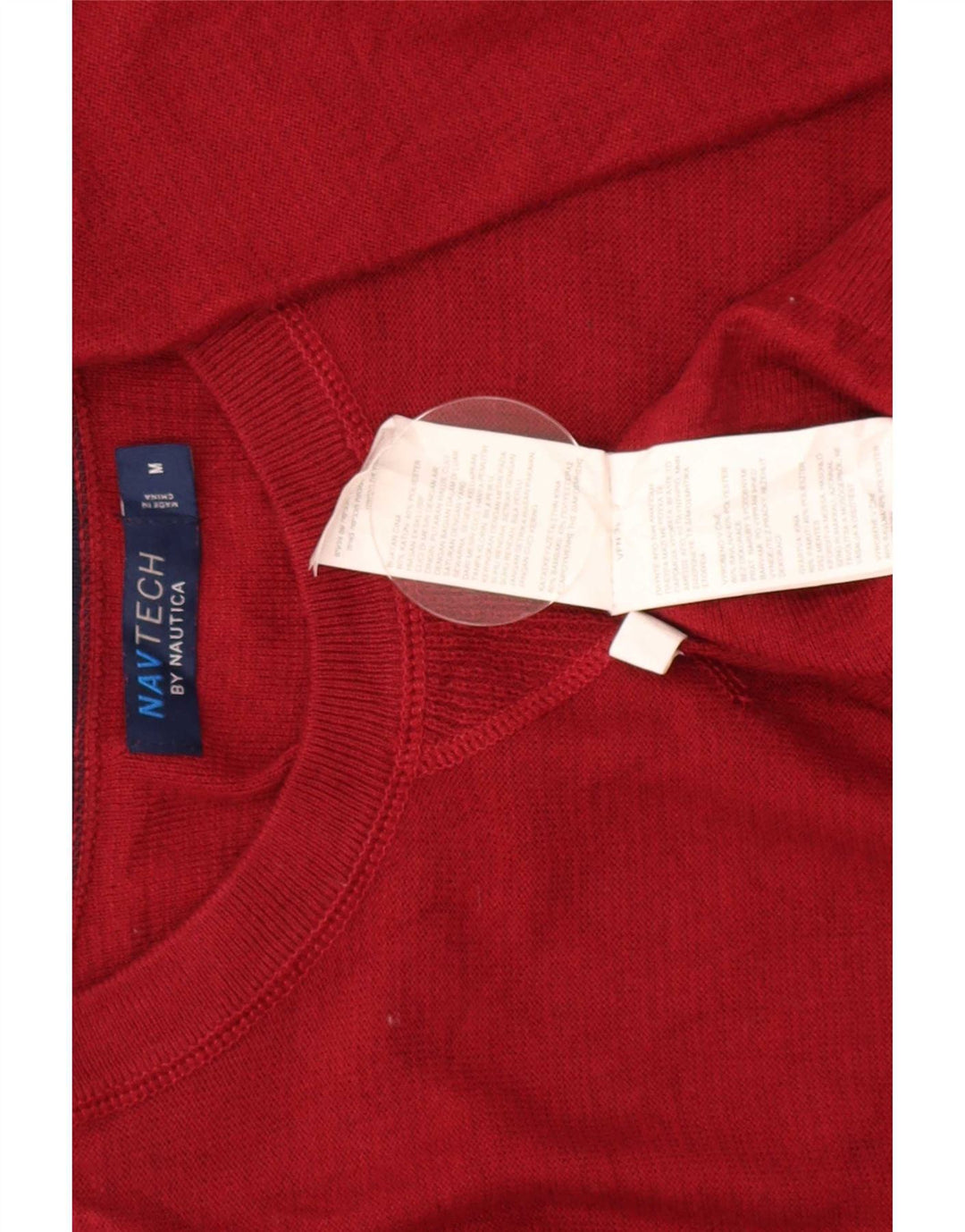 Nautica Mens Regular Fit Crew Neck Jumper Sweater Medium Red Cotton