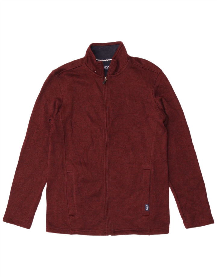 Chaps Mens Tracksuit Top Jacket Small Burgundy Polyester