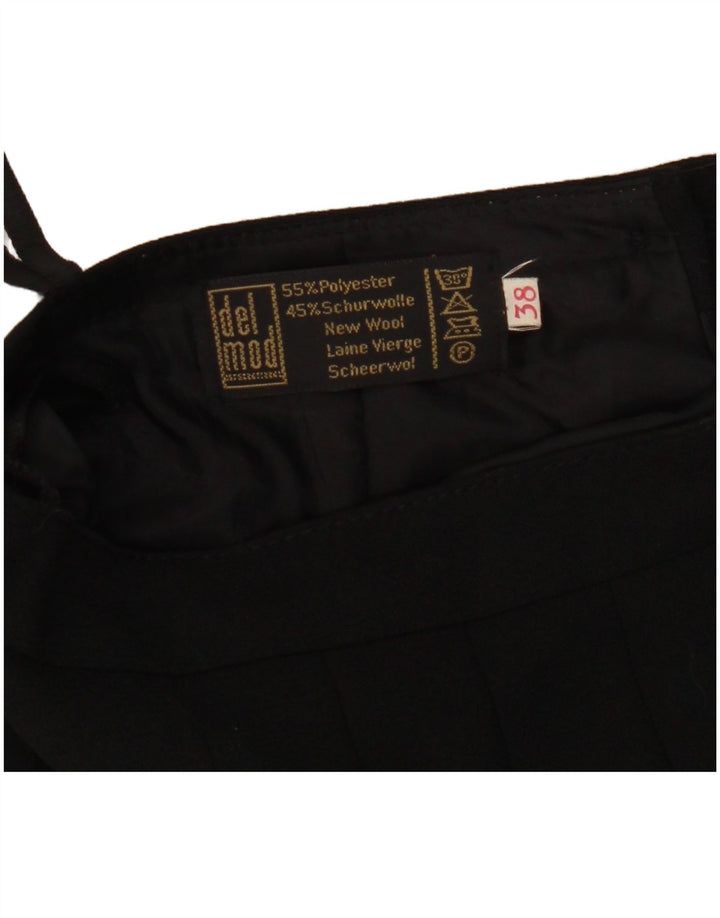 Del Mod Womens High Waist Pleated Skirt EU 38 Medium W27 Black Polyester