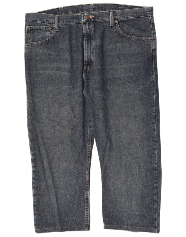 Wrangler Mens Straight Jeans W40 L23 Navy Blue Cotton