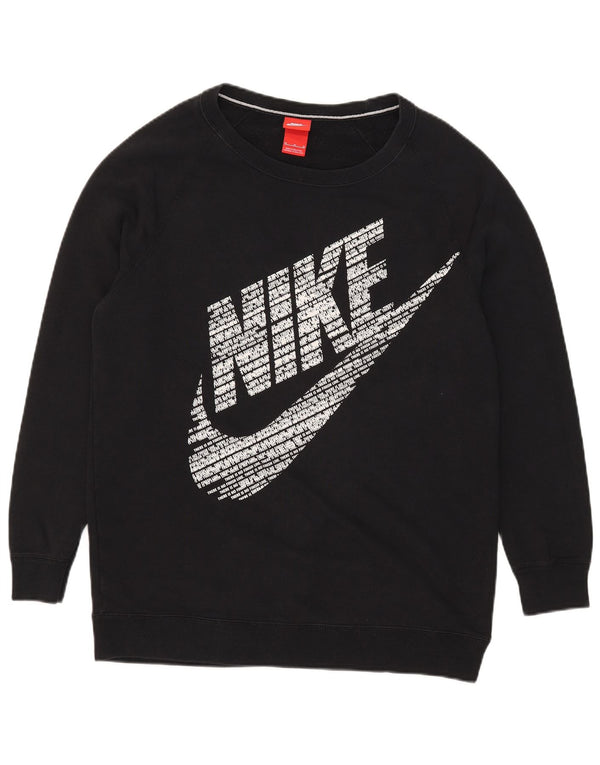 Nike Mens Graphic Sweatshirt Jumper Medium Black Cotton