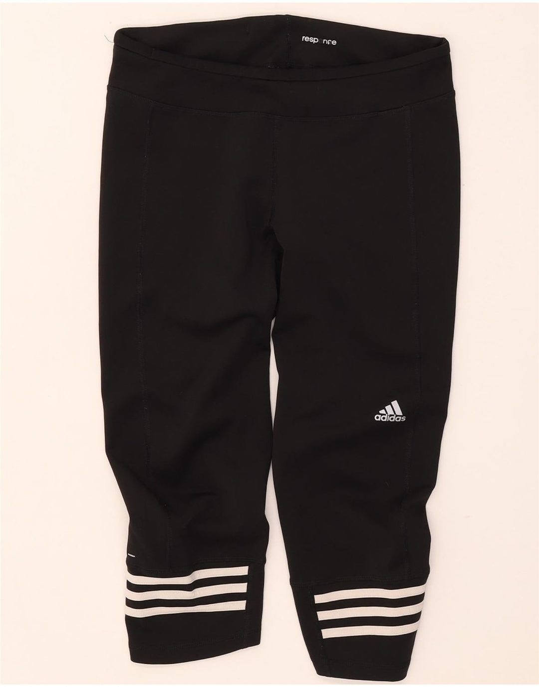 Adidas Womens Climalite Capri Leggings UK 12/14 Medium Black Polyester