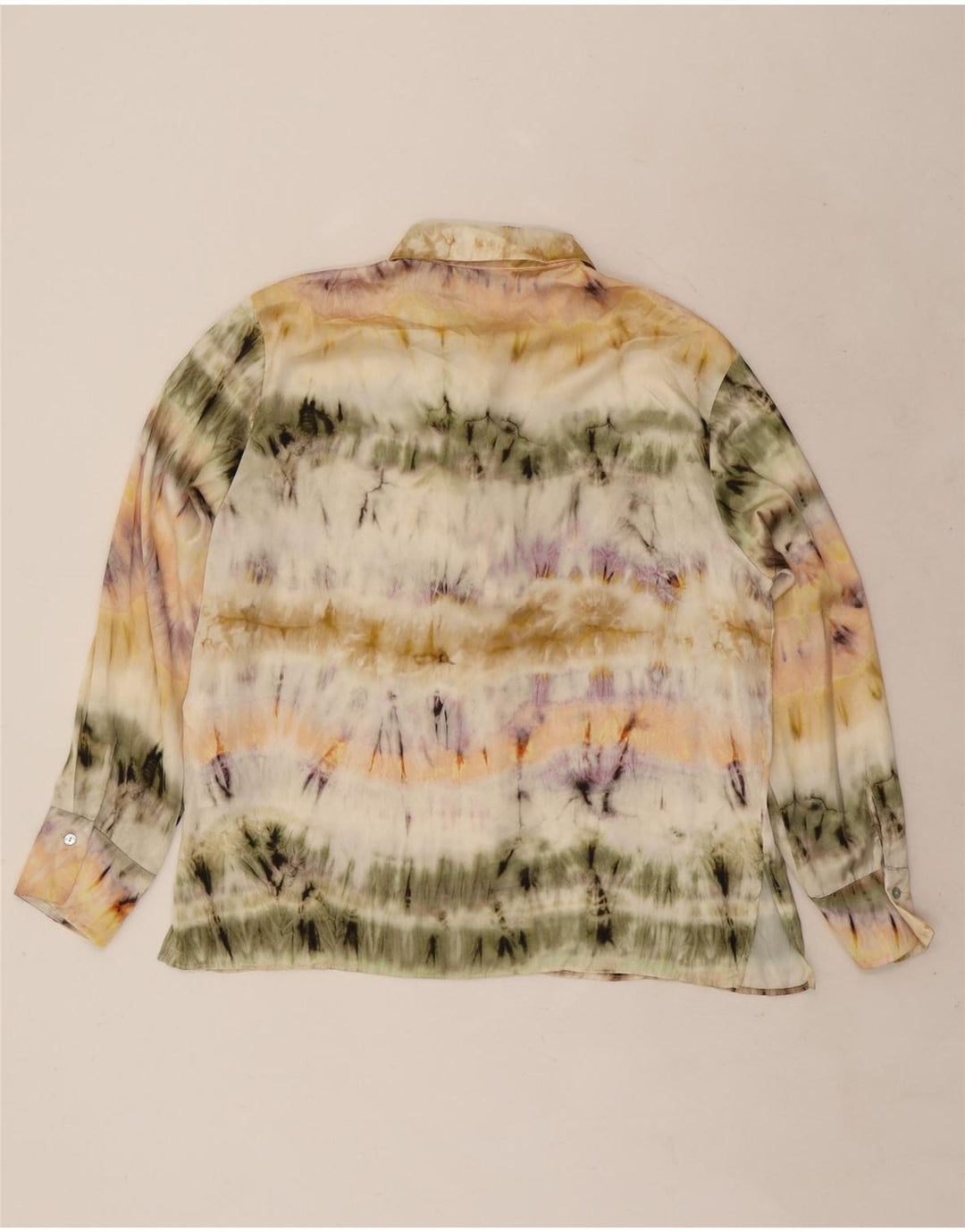 Zara Womens Shirt Blouse UK 16 Large Multicoloured Tie Dye Polyester
