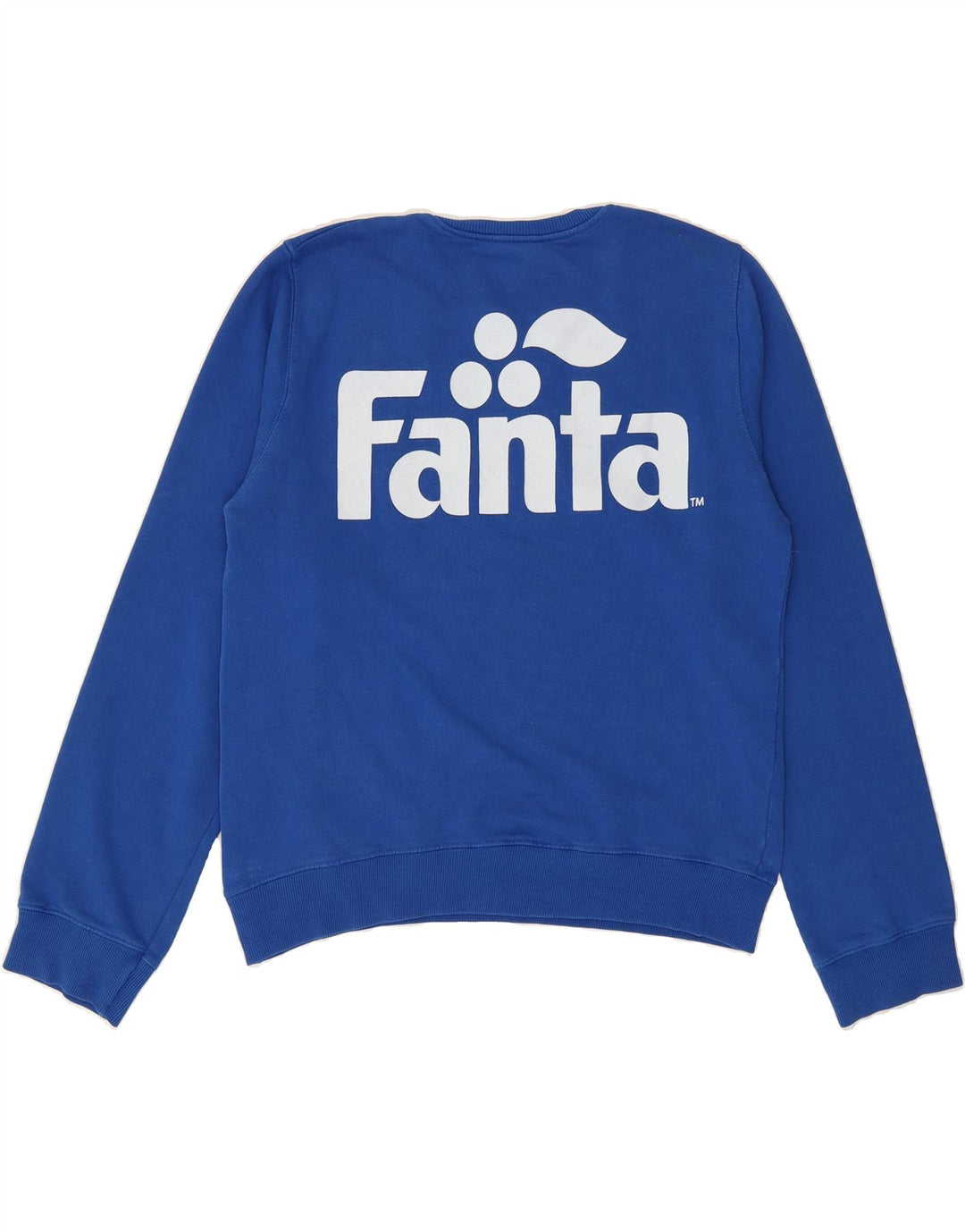 ZARA Womens Graphic Sweatshirt Jumper UK 14 Medium Blue Cotton Vintage Zara and Second-Hand Zara from Messina Hembry 
