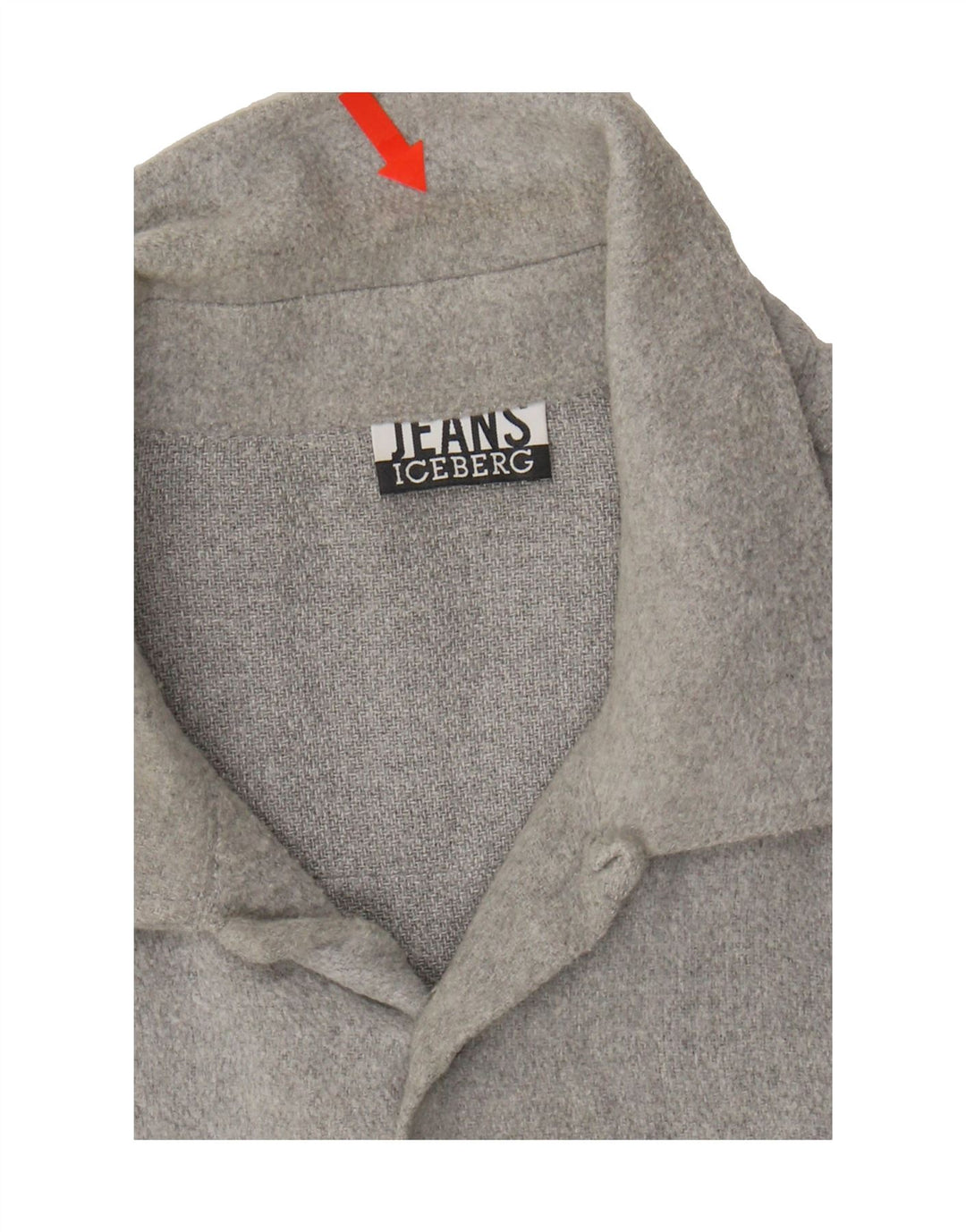ICEBERG Mens Military Flannel Shirt Large Grey Vintage Iceberg and Second-Hand Iceberg from Messina Hembry 