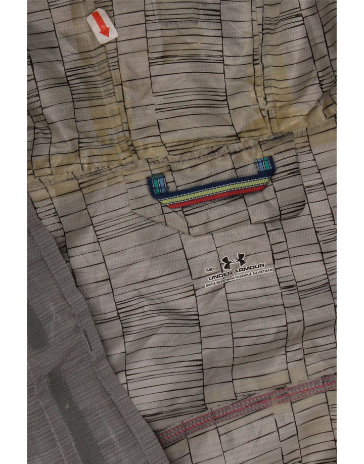 UNDER ARMOUR Mens Hooded Rain Jacket UK 38 Medium Grey Polyester