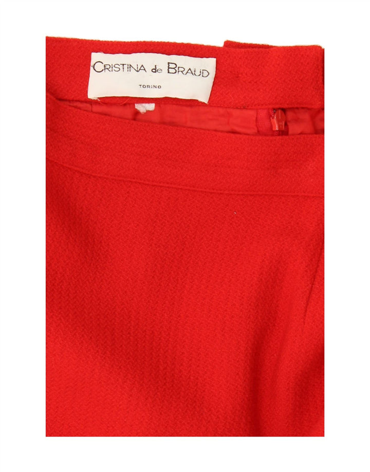 CRISTINA DE BRAUD Womens Pencil Skirt W28 Medium Red Vintage Cristina De Braud and Second-Hand Cristina De Braud from Messina Hembry 