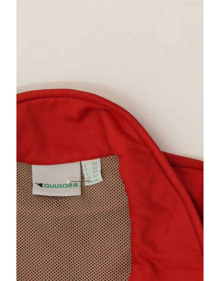 DIADORA Mens Tracksuit Top Jacket UK 40 Medium Red Polyester Vintage Diadora and Second-Hand Diadora from Messina Hembry 