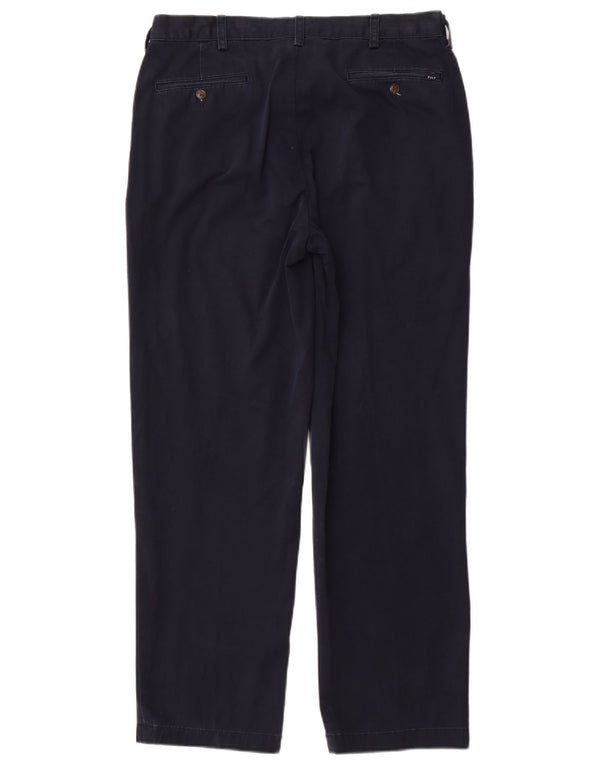 Polo Ralph Lauren Mens Pegged Chino Trousers W34 L30 Navy Blue Cotton