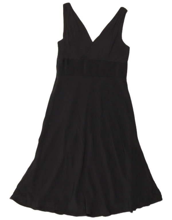 J. Crew Womens Sleeveless A-Line Dress US 10 Large Black Silk
