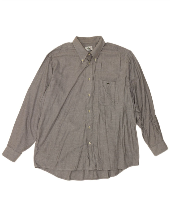 Lacoste Mens Shirt Size 44 XL Grey Cotton