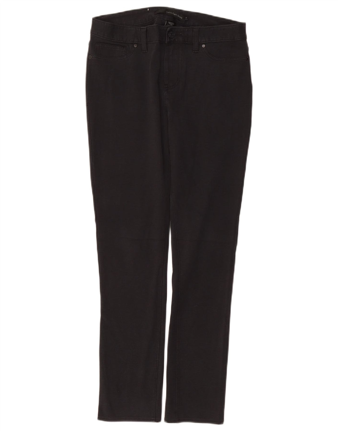 CALVIN KLEIN Womens Slim Casual Trousers US 6 Medium W30 L28 Grey Cotton