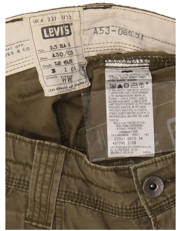 LEVI'S Mens Cargo Bermuda Shorts W34 Large Khaki Cotton