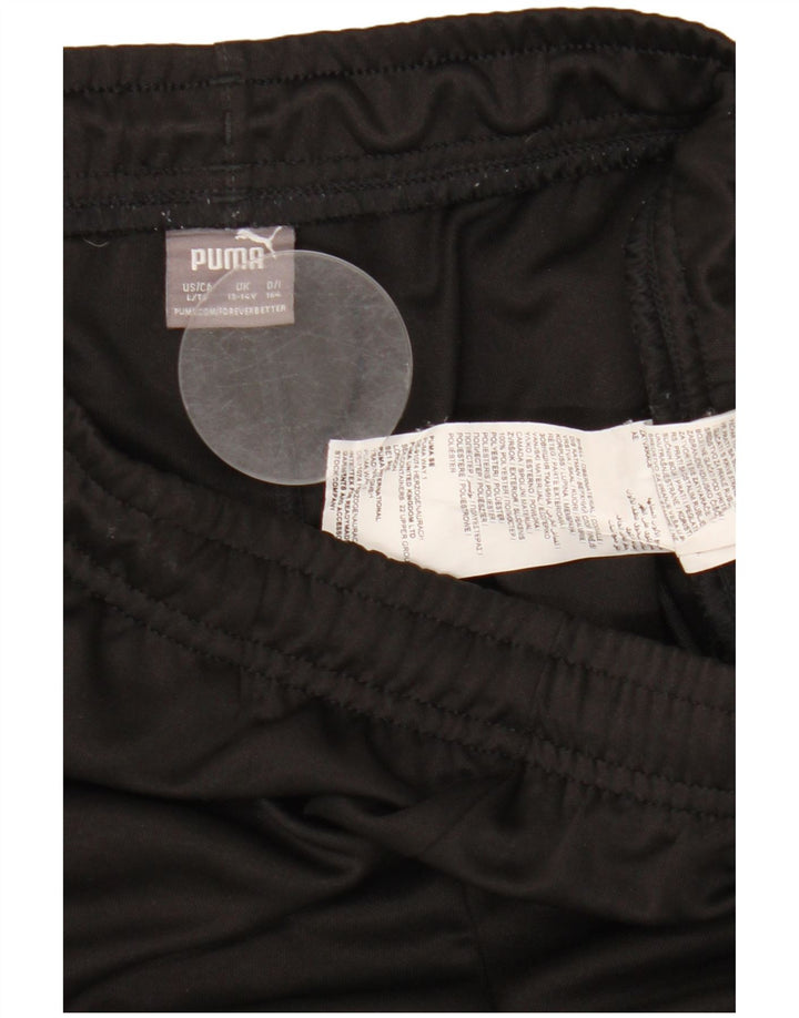 Puma Boys Tracksuit Trousers 13-14 Years Black Colourblock Polyester