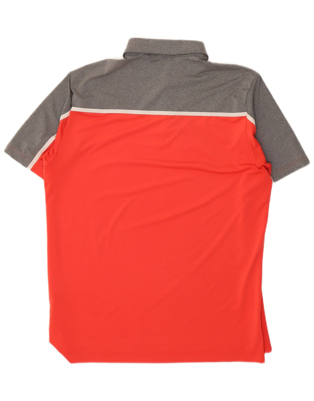 Adidas Mens Polo Shirt Large Red Colourblock Polyester