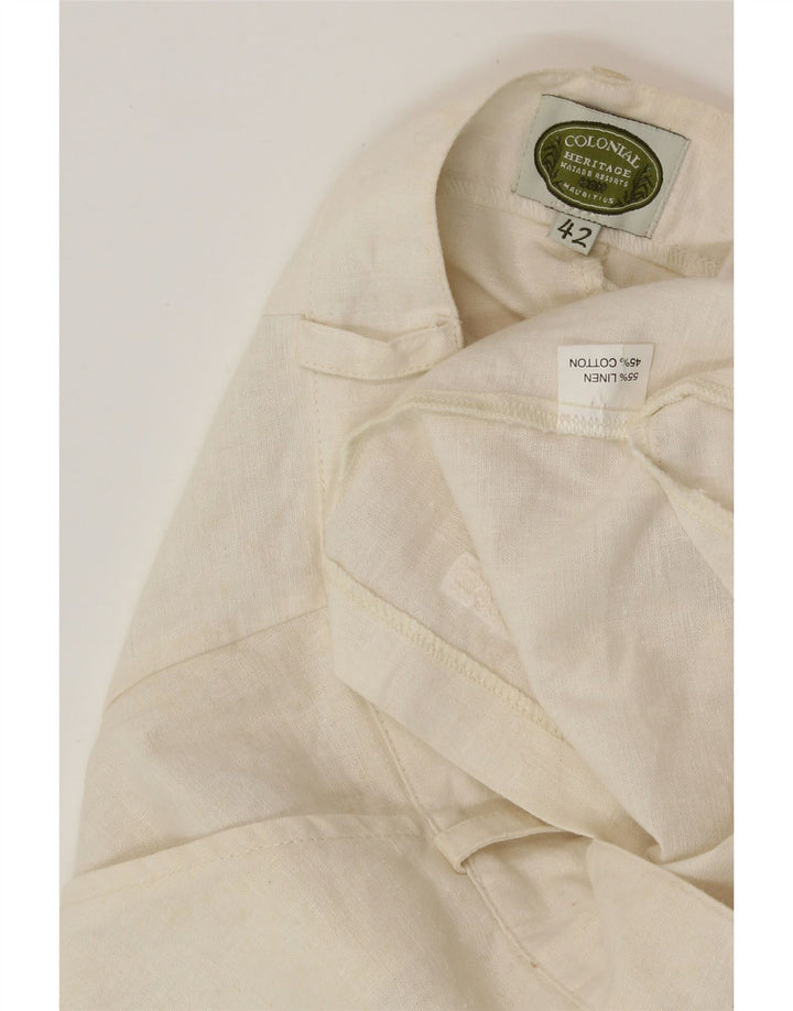 MAURITIUS Womens Chino Shorts IT 42 Medium W30  White Linen