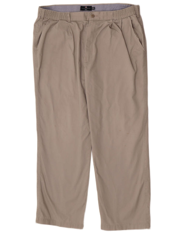 Marks & Spencer Mens Blue Harbour Straight Chino Trousers W40 L29 Beige