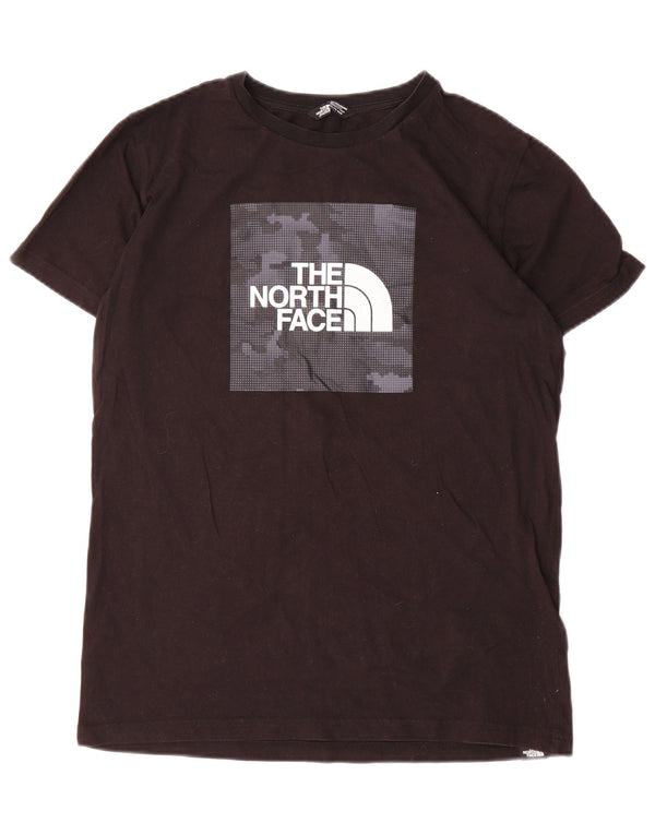 The North Face Boys Graphic T-Shirt Top 15-16 Years 2XL Black Cotton