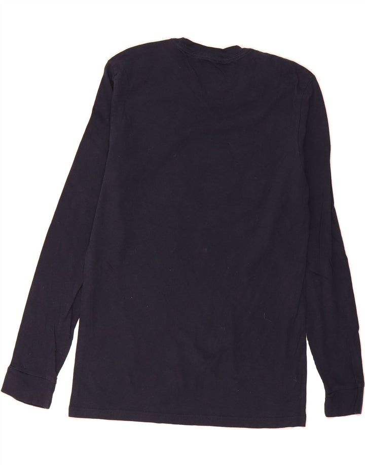 ADIDAS Mens Graphic Top Long Sleeve Small Navy Blue Cotton Vintage Adidas and Second-Hand Adidas from Messina Hembry 