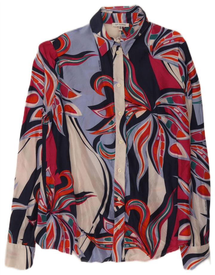 GF Ferre Womens Shirt Blouse IT 42 Medium Multicoloured Floral Silk
