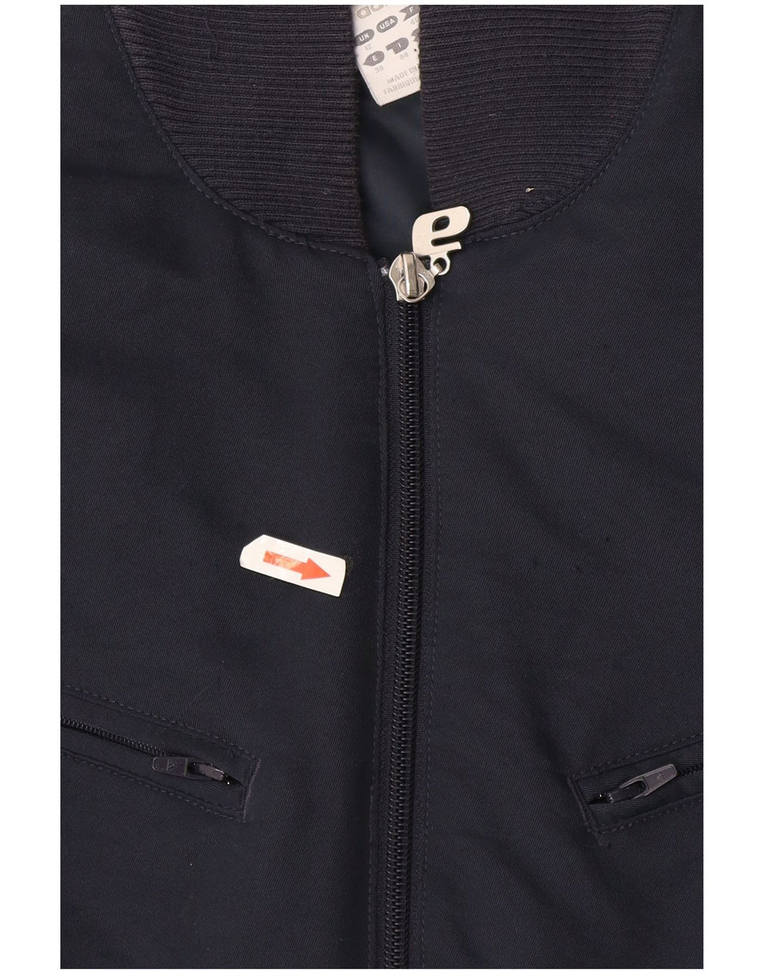 Adidas Womens Graphic Bomber Jacket UK 12 Medium Navy Blue Polyester