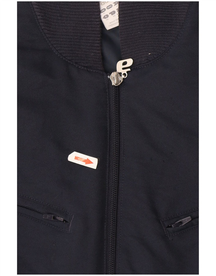 Adidas Womens Graphic Bomber Jacket UK 12 Medium Navy Blue Polyester