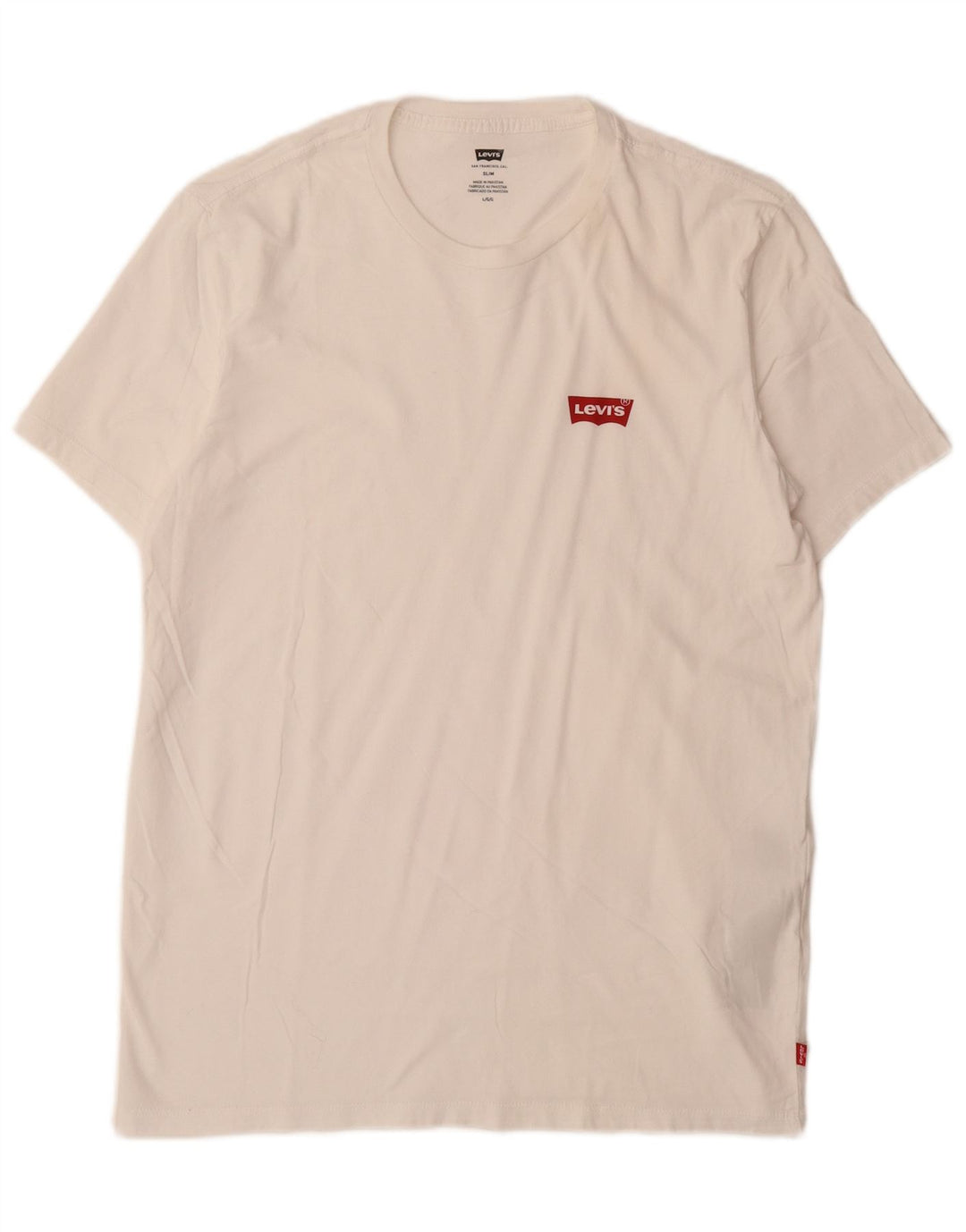 LEVI'S Mens Slim T-Shirt Top Large White Cotton