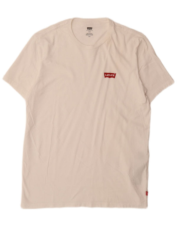 LEVI'S Mens Slim T-Shirt Top Large White Cotton