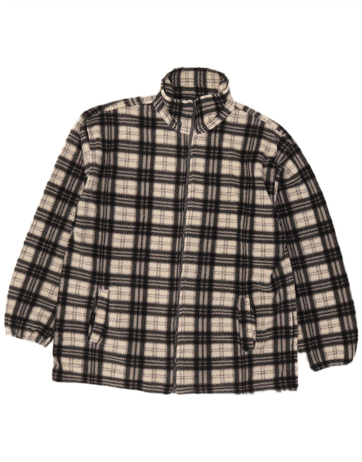 Extreme Mens Fleece Jacket UK 44 2XL Beige Check Polyester
