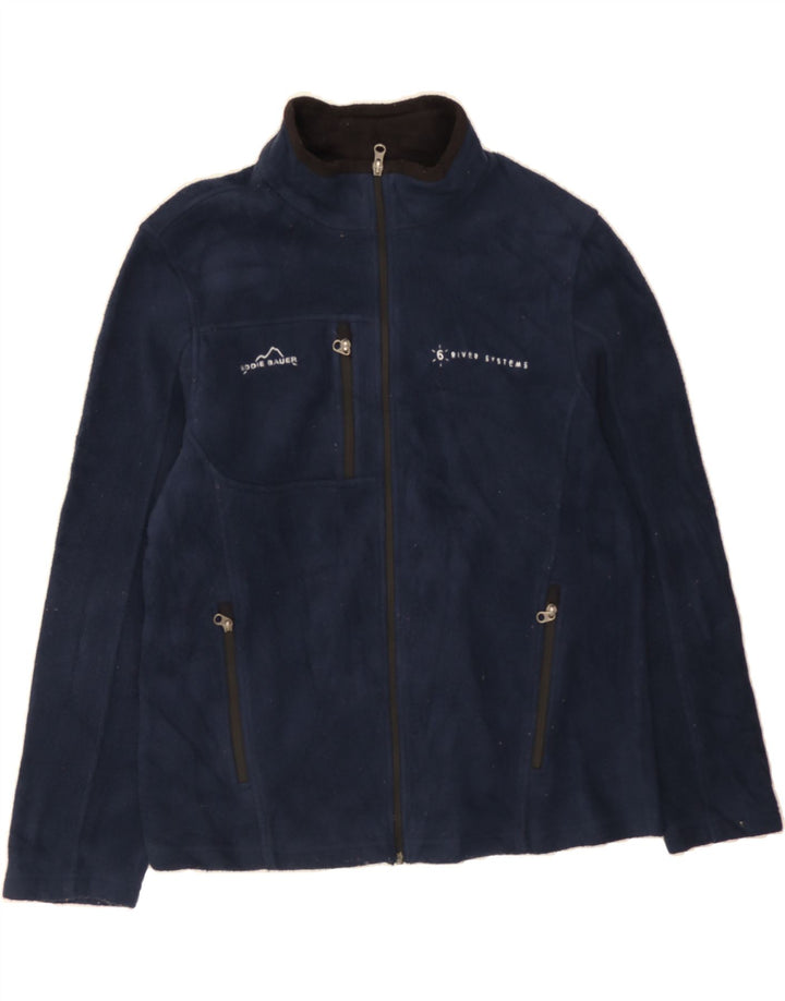 EDDIE BAUER Mens Fleece Jacket UK 40 Large Navy Blue Polyester Vintage Eddie Bauer and Second-Hand Eddie Bauer from Messina Hembry 