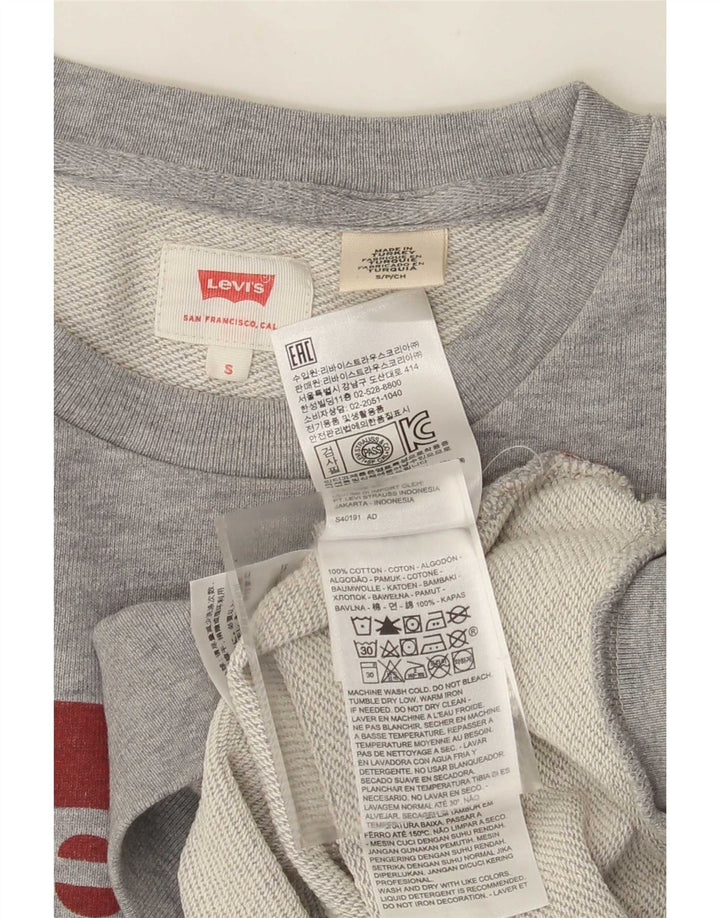 Levi's Mens Graphic Sweatshirt Jumper Small Grey Cotton