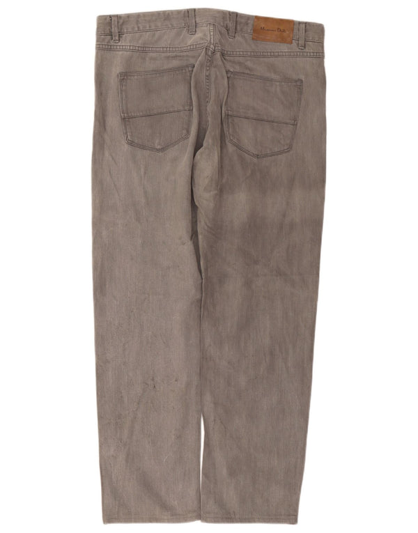 Massimo Dutti Mens Slim Fit Casual Trousers EU 44 Large W34 L28 Grey Cotton