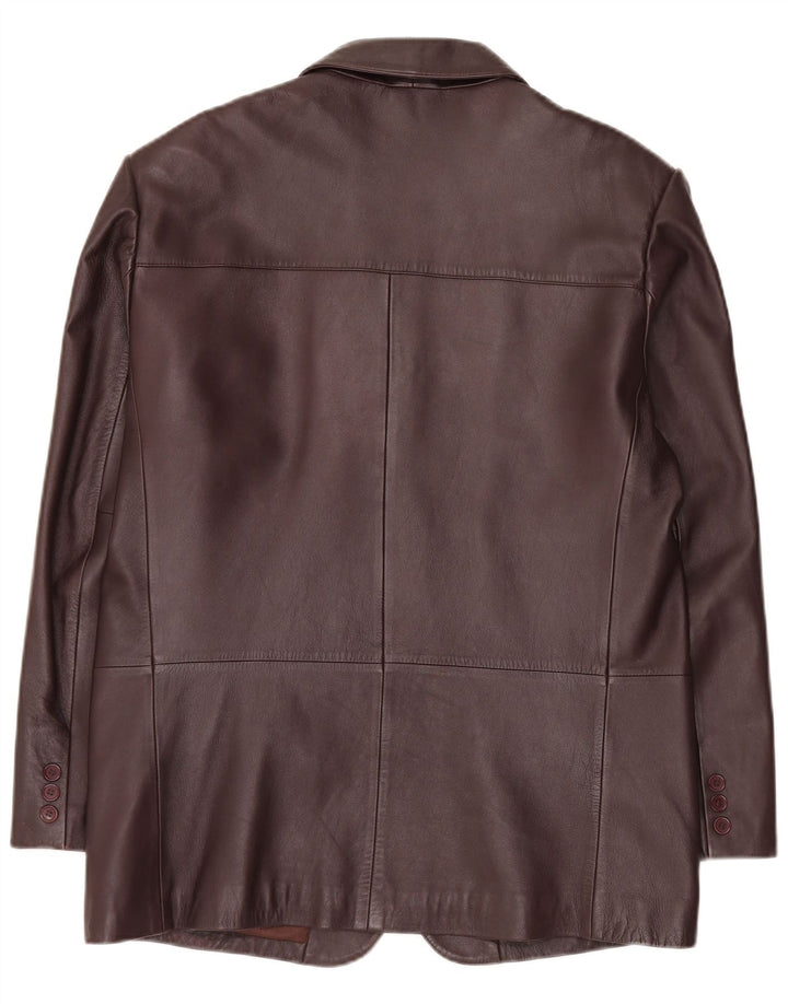 Route 66 Mens 3 Button Leather Blazer Jacket UK 42 XL Brown Leather