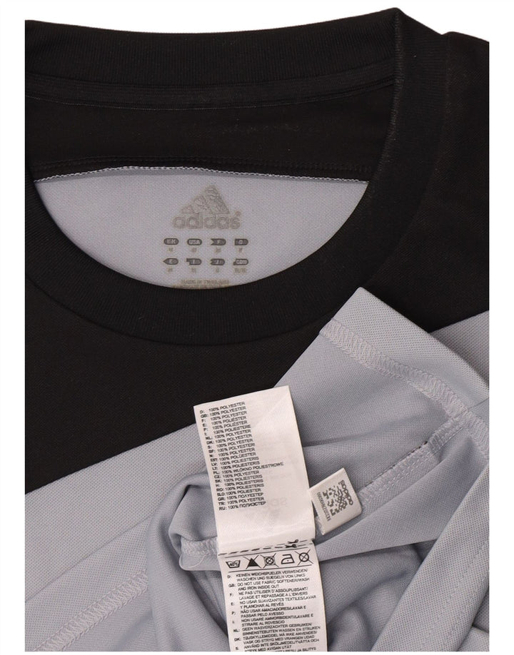 Adidas Mens Climalite Graphic T-Shirt Top Medium Grey Colourblock Polyester