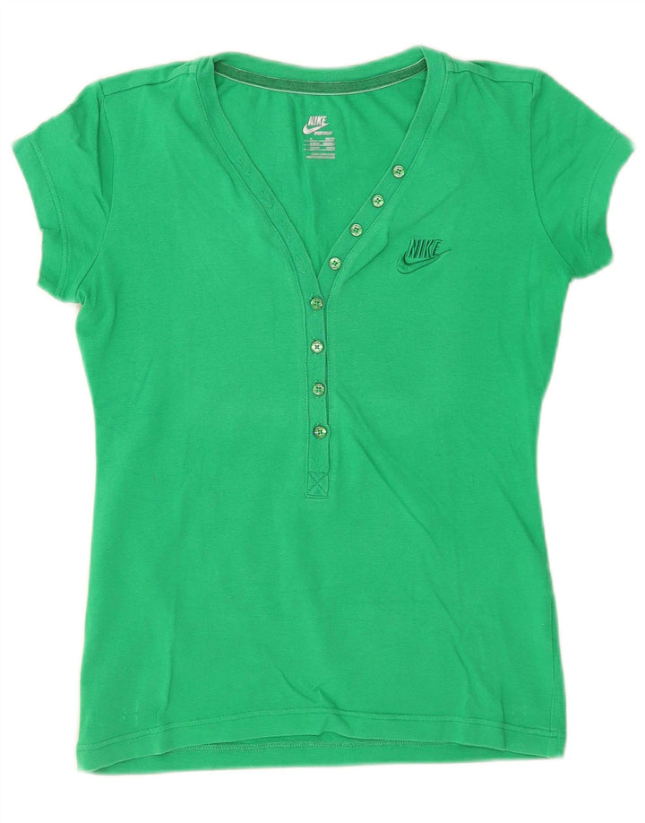 Nike Womens T-Shirt Top UK 12 Medium Green