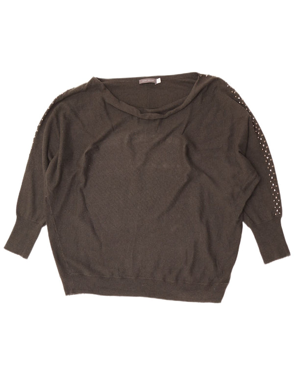 MINT VELVET Womens 3/4 Sleeve Boat Neck Jumper Sweater UK 16 Large Grey