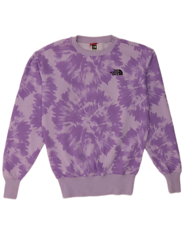 The North Face Mens Sweatshirt Jumper Medium Purple Tie Dye Cotton