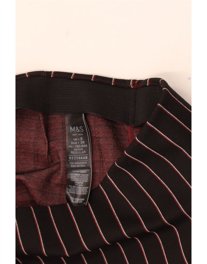 Marks & Spencer Womens Mini Skirt UK 8 Small W26  Black Striped Polyester