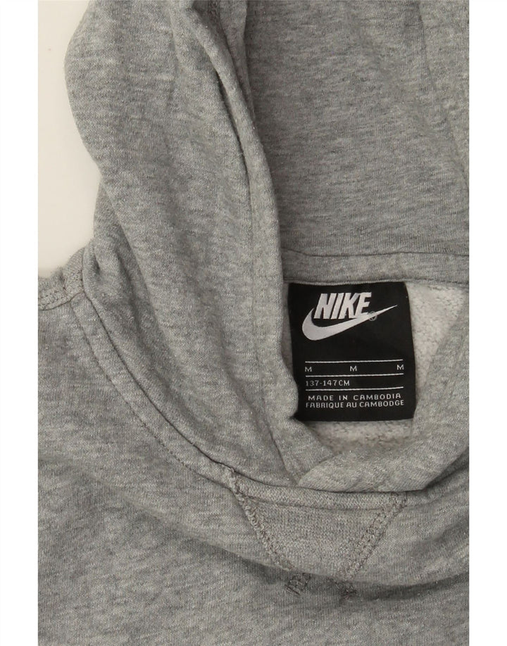 Nike Boys Hoodie Jumper 10-11 Years Medium Grey Flecked