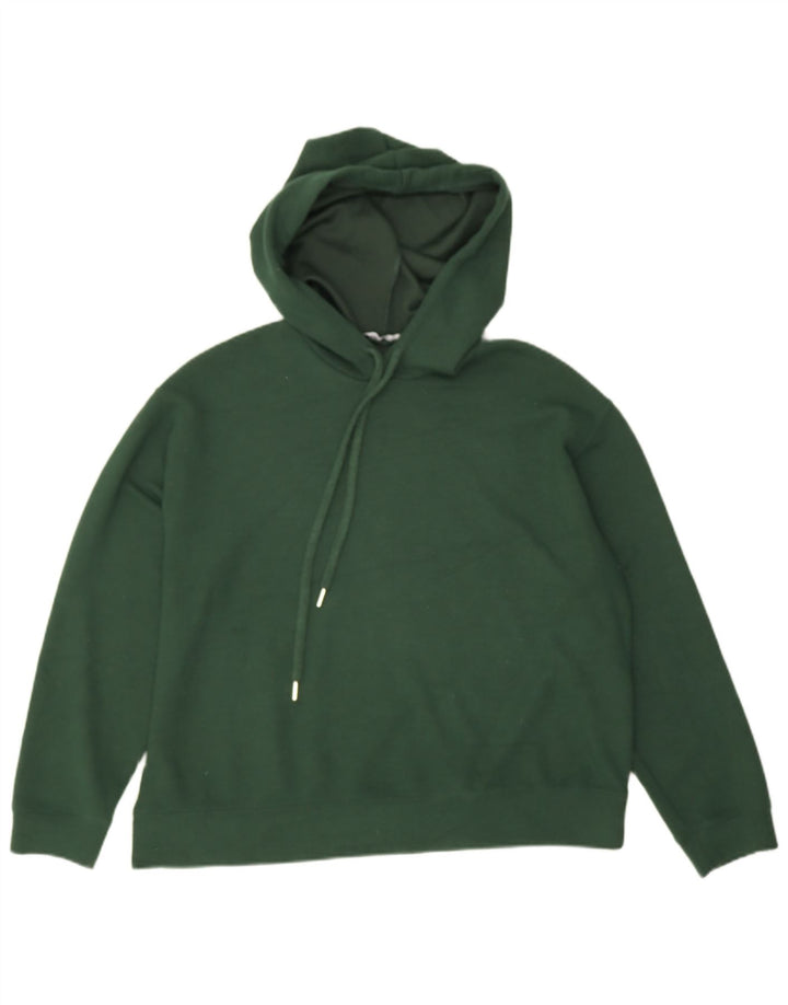 Zara Womens Oversized Hoodie Jumper UK 10 Small Green Polyester