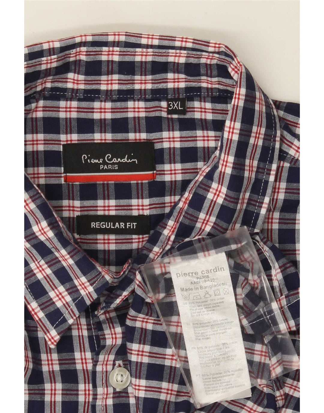 Pierre Cardin Mens Regular Fit Shirt 3XL Navy Blue Polyester