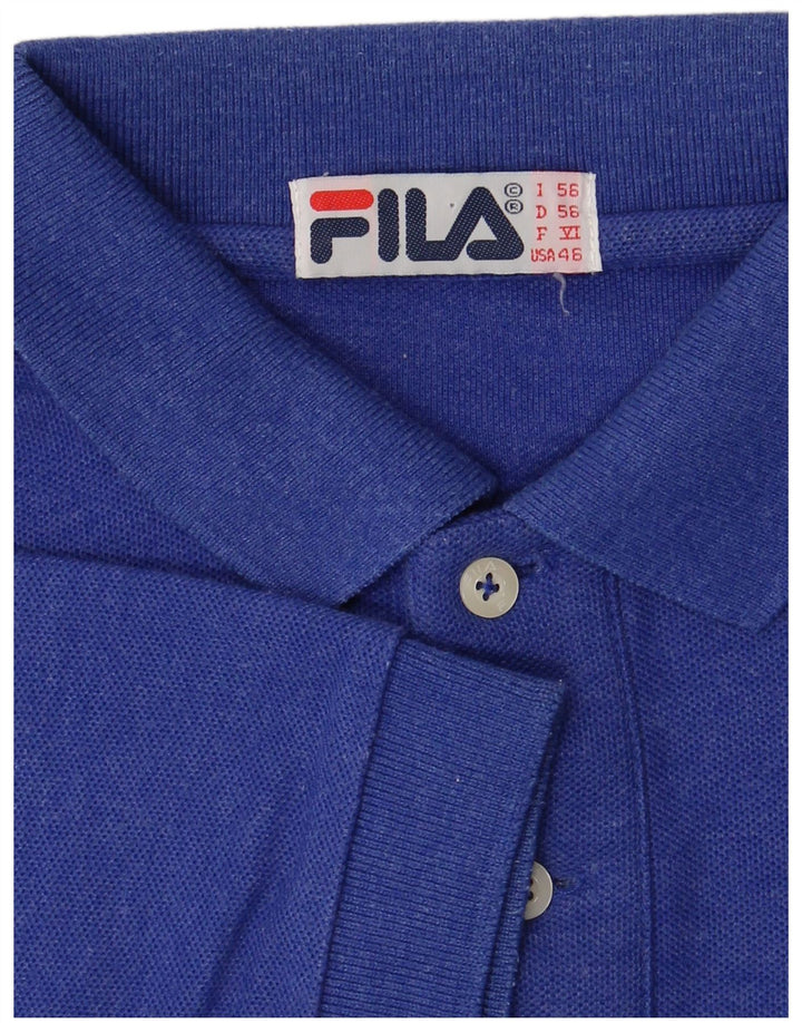 Fila Mens Polo Shirt IT 56 2XL Blue