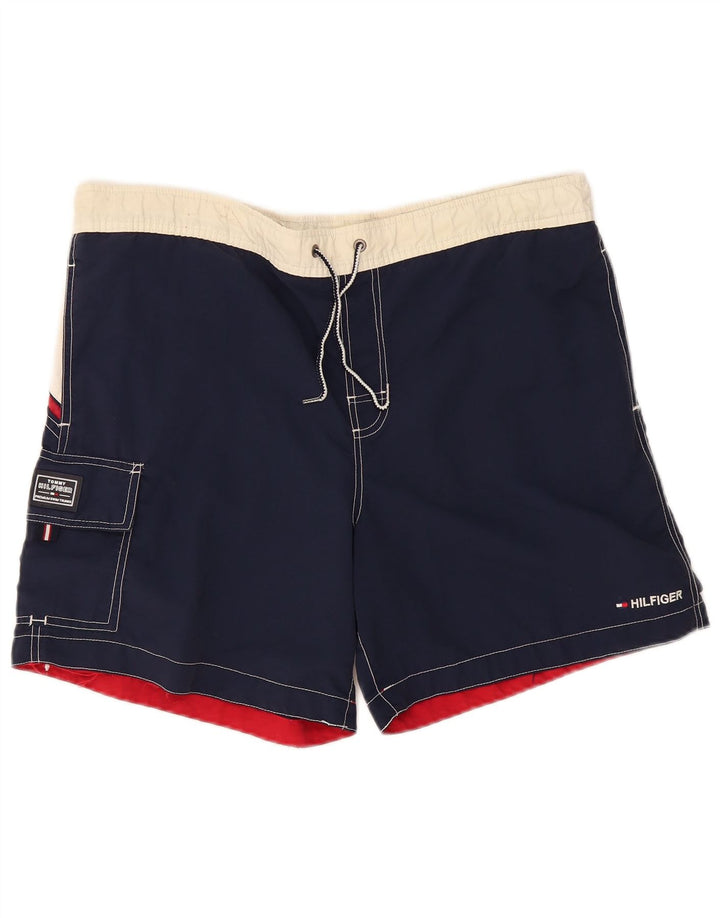 Tommy Hilfiger Mens Cargo Swimming Shorts Medium Navy Blue Colourblock