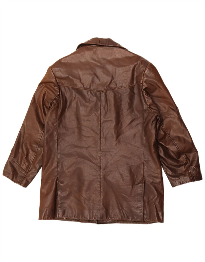 Vintage Mens Leather Jacket UK 36 Small Brown