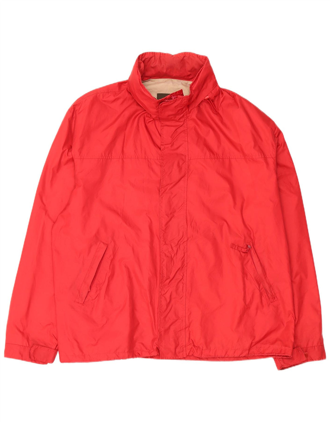 HENRY COTTONS Mens Hooded Rain Jacket IT 56 3XL Red Polyamide