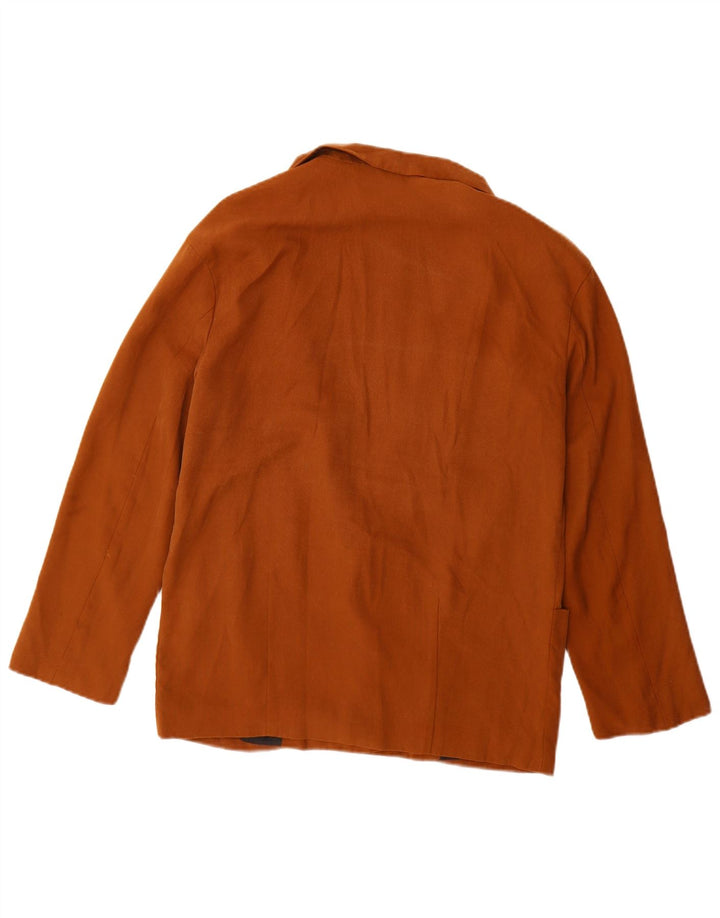 Zara Womens 1 Button Oversized Blazer Jacket UK 6 XS Brown