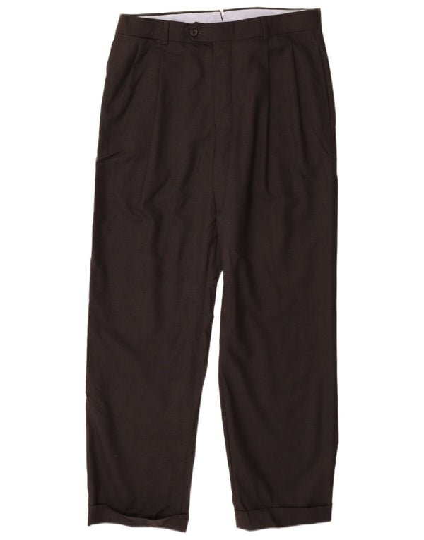 BROOKS BROTHERS Mens Madison Pegged Suit Trousers W33 L30 Grey Wool