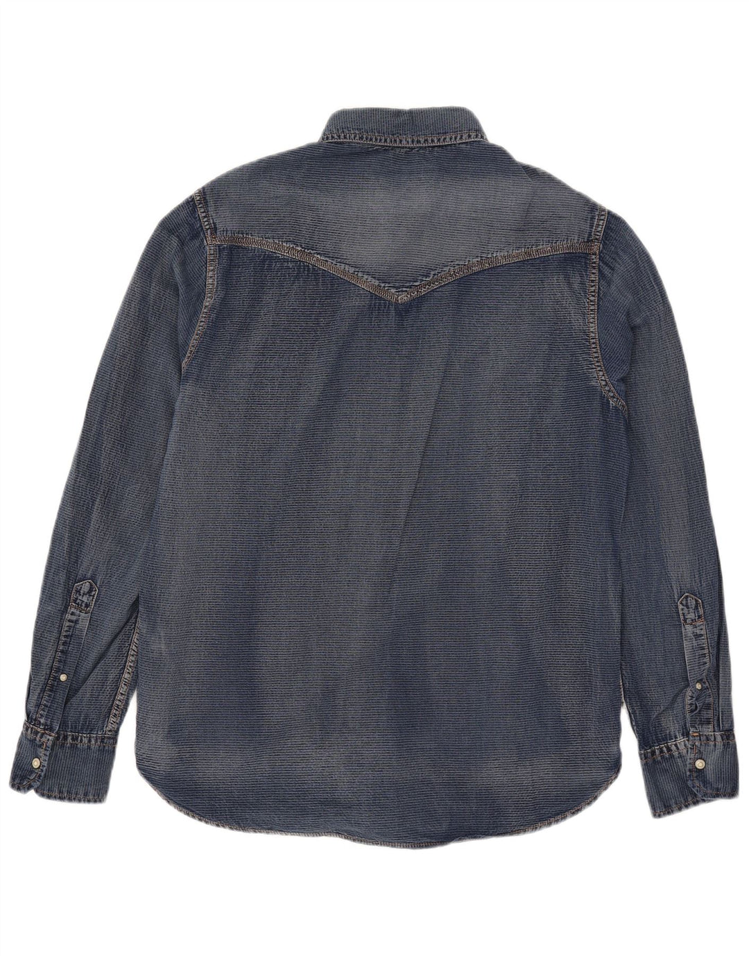 Grand & Hills Mens Denim Shirt Large Blue Cotton