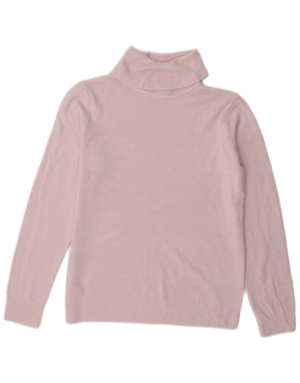 Marks & Spencer Womens Roll Neck Jumper Sweater UK 10 Small Pink Acrylic