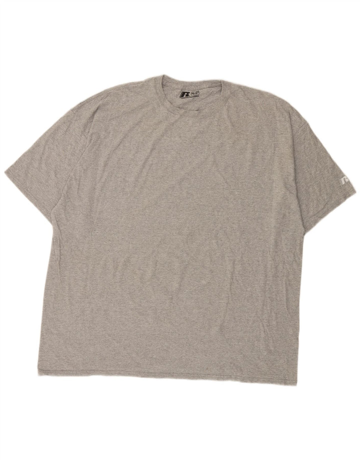 RUSSELL ATHLETIC Mens T-Shirt Top UK 54/56 3XL Grey Flecked